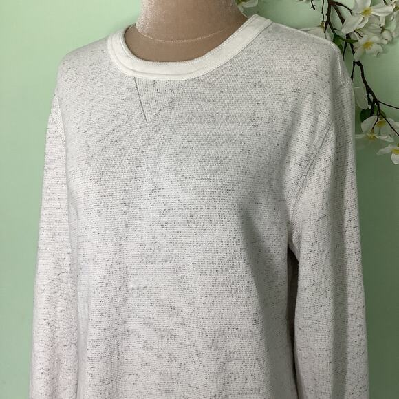 GAP Dorito Long Sleeve 100% Cotton Slub Thermal Boyfriend Sweatshirt in Snow Cap - Picture 2 of 12